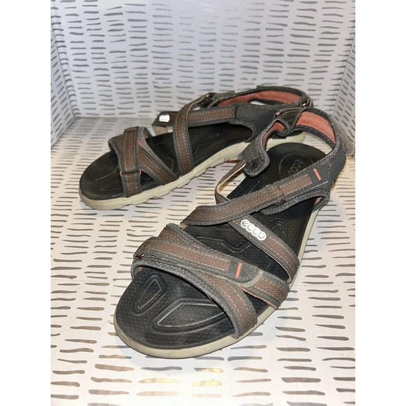 Ecco Powered By Receptor Technology Hiking Outdoor Brown‎ Sandals EU 41 - Picture 1 of 8